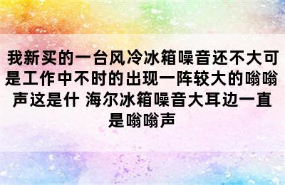 我新买的一台风冷冰箱噪音还不大可是工作中不时的出现一阵较大的嗡嗡声这是什 海尔冰箱噪音大耳边一直是嗡嗡声